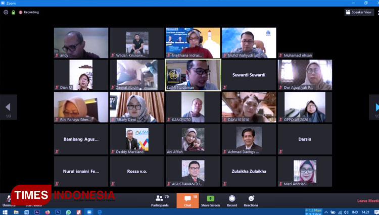 Suasana Webinar Business Online Unitomo bersama ICSB dan MOCA. (FOTO: Humas Unitomo for TIMES Indonesia)