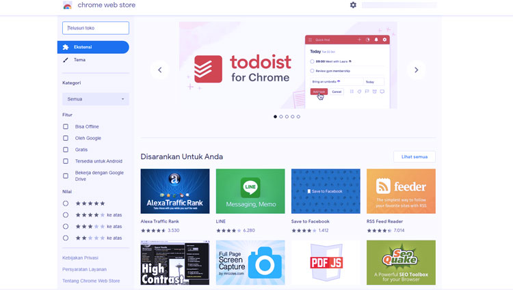 Chrome Web Store. (foto: Istimewa)