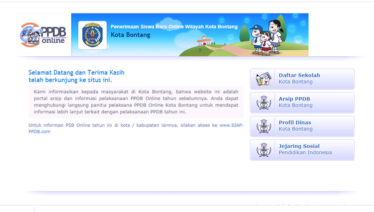 Tangkapan layar PPDB Kota Bontang (Foto: bontang.siap-ppdb.com)
