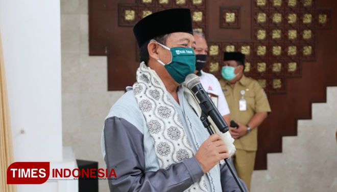 Bupati Tuban, H. Fathul Huda, Kamis (21/05/2020). (Foto: Achmad Choirudin/TIMES Indonesia)