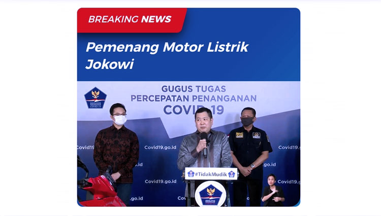 Pengumuman pemenang lelang motor listrik Jokowi.
