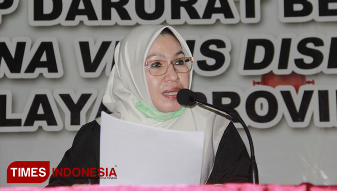 Jubir Covid-19 Maluku Utara dr Alwia Assagaf. (Foto: Wahyudi Yahya/TIMES Indonesia)