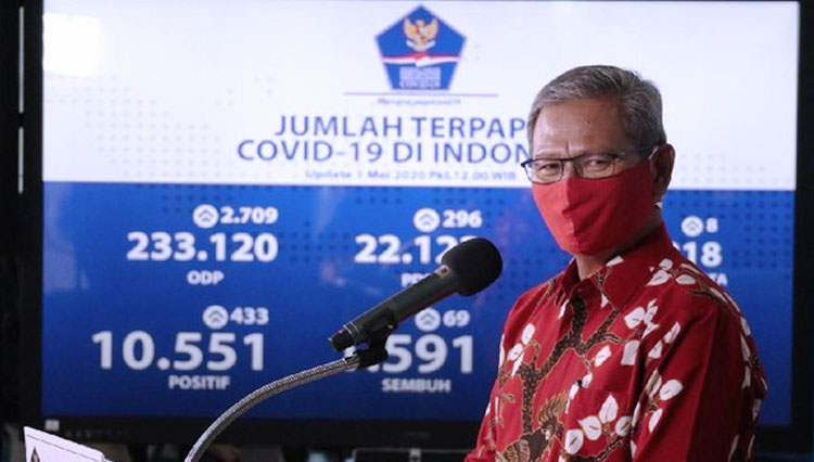 Juru bicara pemerintah terkait penanganan Covid-19, Achmad Yurianto. (FOTO: BNPB)