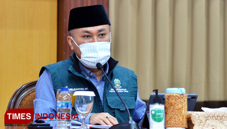 Kepala Dinas Pendidikan Provinsi Jawa Timur Wahid Wahyudi, Senin (1/6/2020).(Foto : Lely Yuana/TIMES Indonesia) 