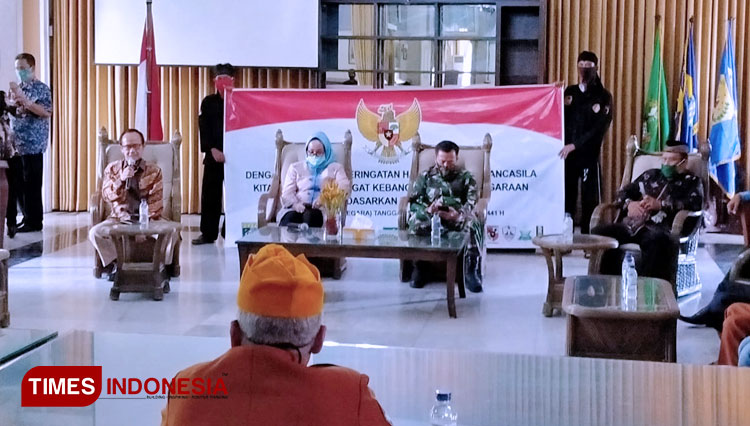 Suasana peringatan Hari Lahir Pancasila di Gedung Negara Cirebon. (FOTO: Muhamad Jupri/TIMES Indonesia)