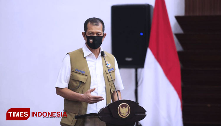 Ketua Gugus Tugas Pusat Percepatan Penanganan Covid-19 Letjen Doni Monardo, Selasa (2/6/2020). (FOTO: Lely Yuana/TIMES Indonesia) 