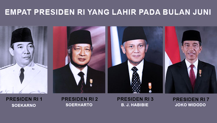 Empat Presiden RI lahir di bulan Juni 