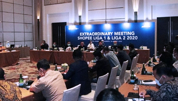 Komite Eksekutif (Exco) PSSI saat mengelar rapat virtual di Jakarta. (foto: ANTARA)