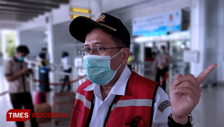 Kepala Bandara Mutiara Sis Aljufri Palu, Ubaedillah. (Foto: Sarifah Latowa/TIMES Indonesia) 