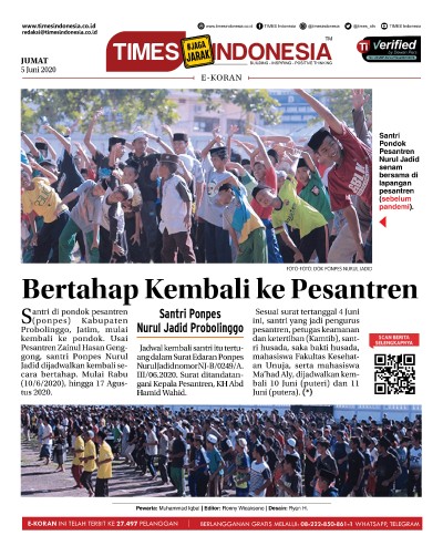 Edisi Jumat, 5 Juni 2020: E-Koran, Bacaan Positif Masyarakat 5.0