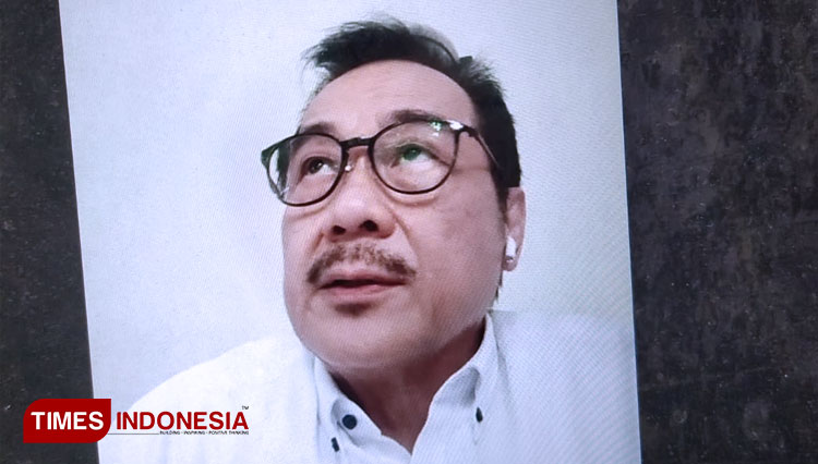 Sutjipto Joe Angga dalam sebuah diskusi daring di Surabaya, Jumat (5/6/2020). (Foto: Lely Yuana/TIMES Indonesia) 