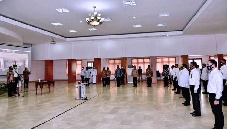 Pengukuhan Dewan Pengurus Nasional Ikatan Alumni Pendidikan Tinggi Kepamongprajaan (DPN IKAPTK) Masa Bhakti 2020-2025. (FOTO: IKAPTK for TIMES Indonesia)