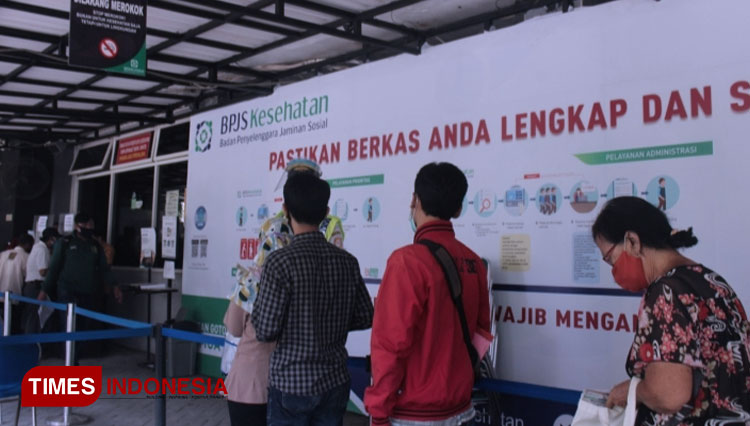 BPJS Kesehatan Cabang Surabaya, Dharmahusada, Surabaya, Jumat (19/6/2020) (Foto: Farida Umami/TIMES Indonesia)