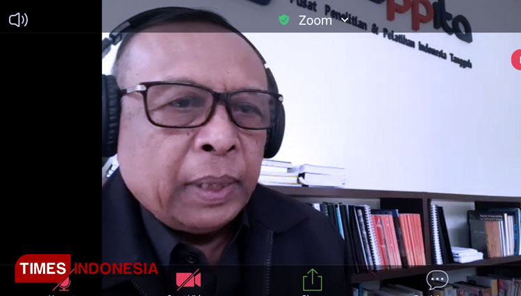 Prof Dr Syamsul Maarif dalam Webinar Internasional Kolaborasi Pentahelix Menuju Tata Kenormalan Baru, Sabtu (20/6/2020). (Foto: Lely Yuana/TIMES Indonesia)