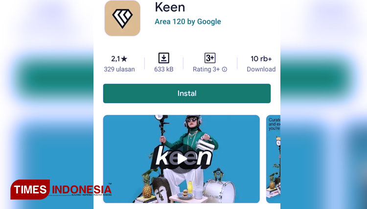 Google merilis aplikasi baru berkonsep papan pin virtual Keen. (FOTO: Tangkapan Layar/TIMES Indonesia)