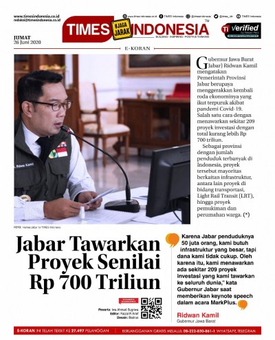 Edisi Jumat, 26 Juni 2020: E-Koran, Bacaan Positif Masyarakat 5.0