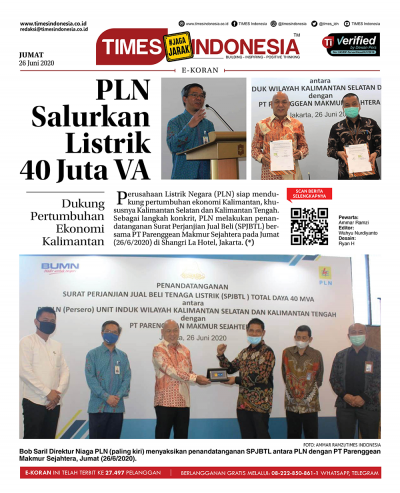 Edisi Jumat, 26 Juni 2020: E-Koran, Bacaan Positif Masyarakat 5.0