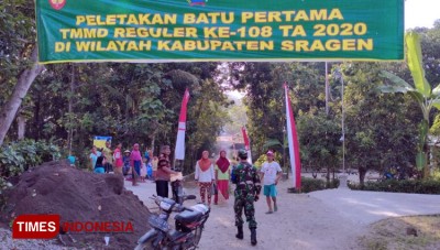 Warga Sragen Antusias Menyambut TMMD Reguler ke-108