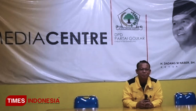 Ketua Tim Seleksi Balon Bupati Bandung 2020 Partai Golkar Kabupaten Bandung, Cecep Suhendar. (FOTO: Iwa/ TIMES Indonesia) 
