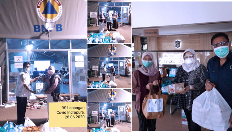 Pemberian paket bantuan dari YBSI untuk para nakes di Surabaya. (Foto: YBSI for TIMES Indonesia)