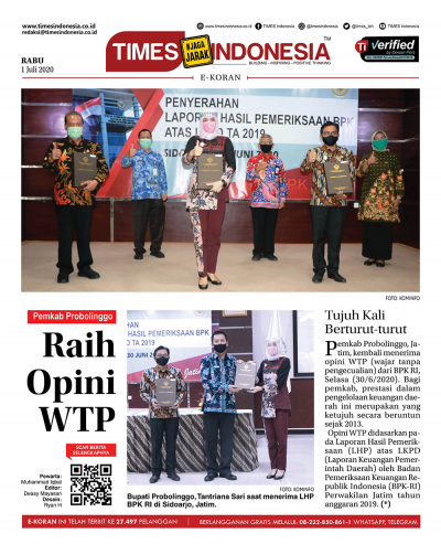 Edisi Rabu, 1 Juli 2020: E-Koran, Bacaan Positif Masyarakat 5.0	