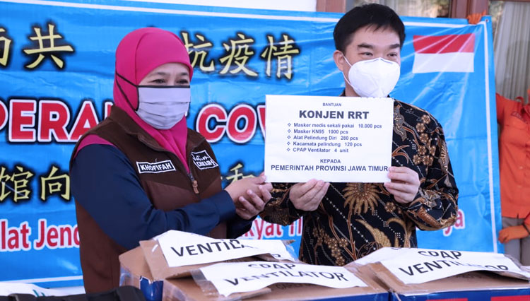 Dukung Gerakan Jatim Bermasker, Pemprov Jatim Terima Bantuan 71 Ribu Masker