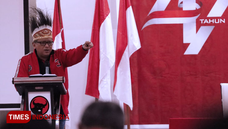 Sekjen PDI Peejuangan Hasto Kristiyanto. (FOTO: Hasbullah/TIMES Indonesia).