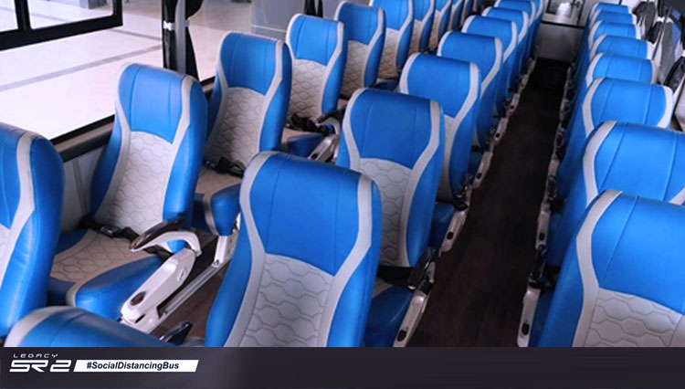 Bus berkonsep physical distancing yang dikembangkan Karoseri Laksana. (Foto: Instagram LaksanaBus)
