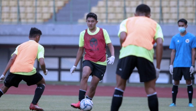 Tim Nasional Indonesia U-16 saat kembali melakukan pemusatan latihan (TC) di Stadion Patriot Candrabhaga, Bekasi pada Senin (6/7/2020) pagi (foto: Humas PSSI)