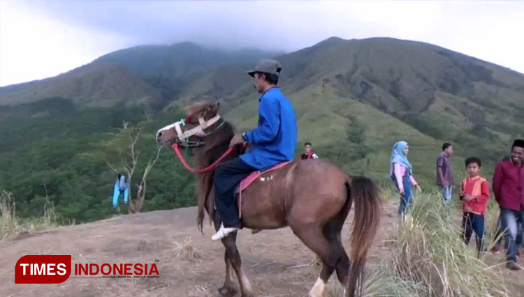 Para traveler berada di wisata baru bukit Savana Batitang, di Kabupaten Probolinggo. (FOTO: Dicko W/TIMES Indonesia)