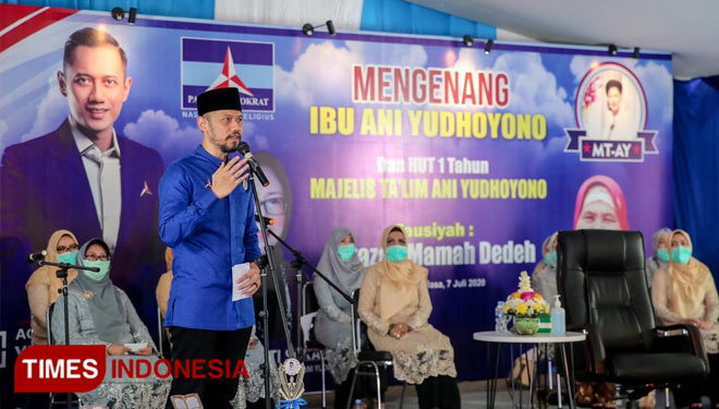 Suasana pelaksanaan majelis ta'lim Ani Yudhoyono, Selasa (7/7/2020). (Foto: Dok. Demokrat for Times Indonesia) 