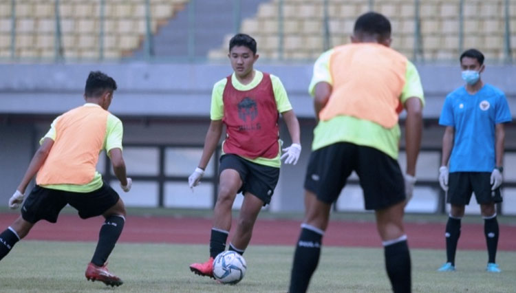 Kapten Tim Nasional Indonesia U-16, Marcell Januar Putra saat mengikuti pemusatan latihan (TC) di Stadion Patriot Candrabhaga, Bekasi mulai Senin 6 Juli 2020. (foto: Humas PSSI)