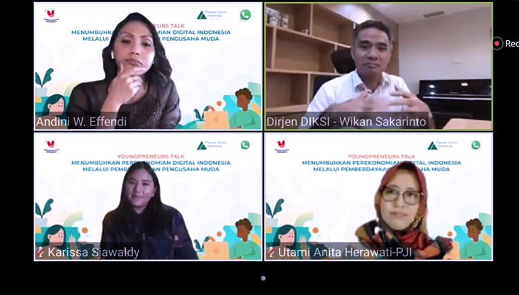 Diskusi daring Youngpreneurs Talk persembahan Prestasi Junior Indonesia, Selasa (7/7/2020). (FOTO: Capture) 
