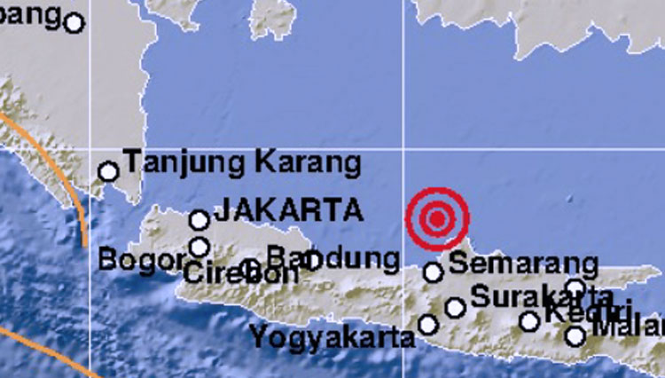 Pusat gempa di Laut Jawa. (FOTO: BMKG for TIMES Indonesia)