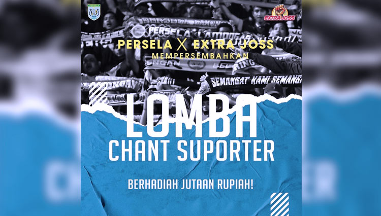Pengumuman lomba chant yang diselenggarakan Persela bersama Extrajoss. (FOTO: Persela for TIMES Indonesia)