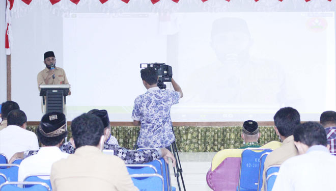 Ketua PWPM periode 2018-2022 Faujan A. Pinang saat menyampaikan sambutan. (Foto: Dok PWPM Malut)