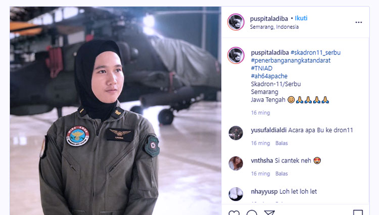 Prajurit TNI Angkatan Darat (TNI AD) Letda Puspita Ladiba. (foto: @puspaladiba)