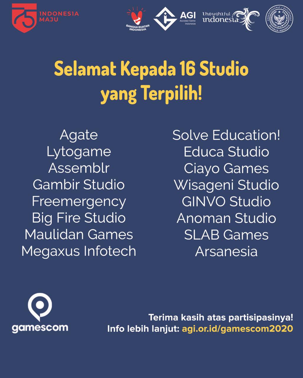 Kemenparekraf Umumkan 16 Studio Game Yang Wakili Indonesia Di Gamescom ...