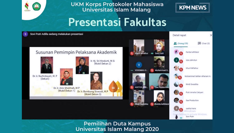 Jelang Grand FInal, Finalis Duta Kampus Unisma Malang 2020 Adu Presentasi