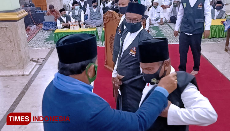 Launching pendekar waras dari unsur takmir masjid dihadiri Wali Kota Madiun H. Maidi dan Ketua DMI Mas'ud Yahya. (Foto: Aditya Candra/TIMES Indonesia)