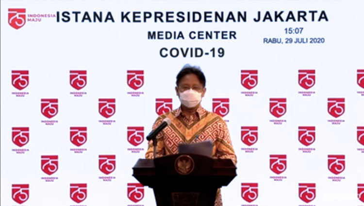 Wamen BUMN selaku Ketua Satgas Pemulihan Ekonomi, saat memberikan keterangan pers, di Kantor Presiden, Provinsi DKI Jakarta, Rabu (29/7). (FOTO: Istimewa)