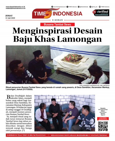Edisi Jumat, 31 Juli 2020: E-Koran, Bacaan Positif Masyarakat 5.0