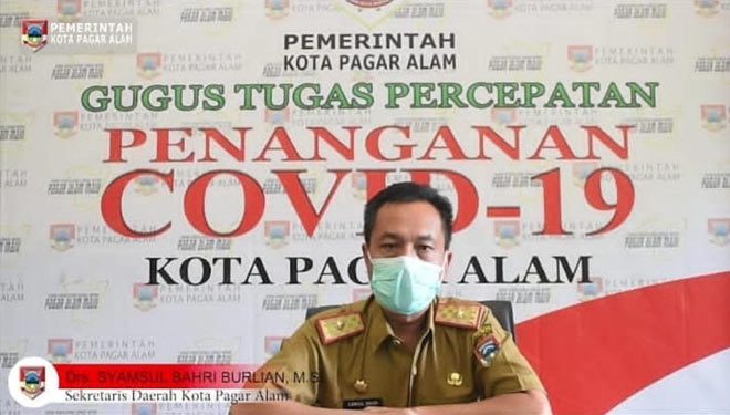 Juru Bicara Gugus Tugas Percepatan Penanganan Covid-19 Kota Pagaralam Drs Samsul Bahri Burlian MSi.