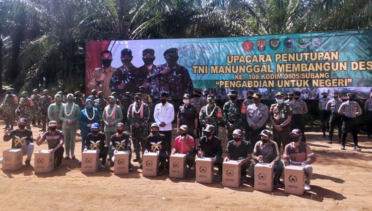Gelaran TMMD ditutup secara resmi pada Rabu pagi (29/07/2020) di Kecamatan Serangpanjang Kabupaten Subang.. (FOTO: AJP TIMES Indonesia)