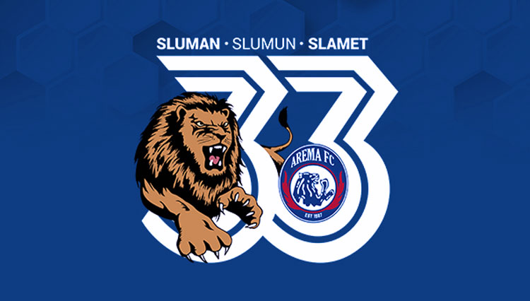 Logo dan slogan ultah ke-33 Arema FC. (foto: Arema FC)