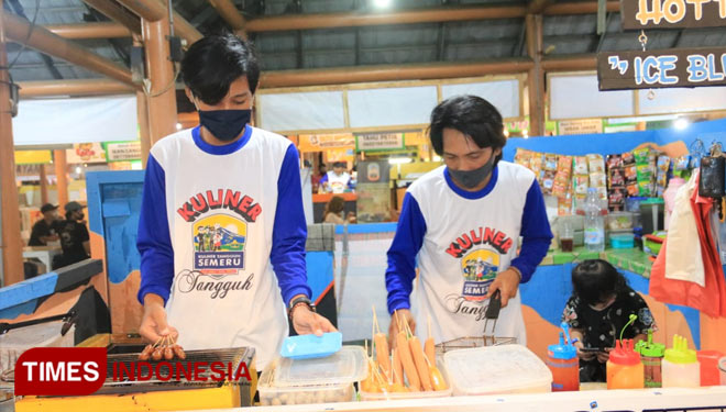 Suasana saat launching Kuliner Tangguh Semeru di Minulyo oleh Satgas Covid-19 Pacitan (Foto:Heru For TIMES Indonesia)