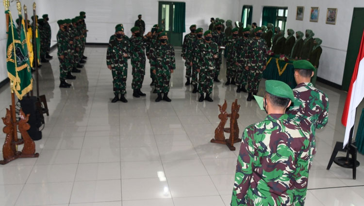 Prosesi Sertijab yang dipimpin langsung oleh Danrem 083/Bdj Kolonel Inf Irwan Subekti. (Foto: Penrem 083/Bdj for TIMES Indonesia)