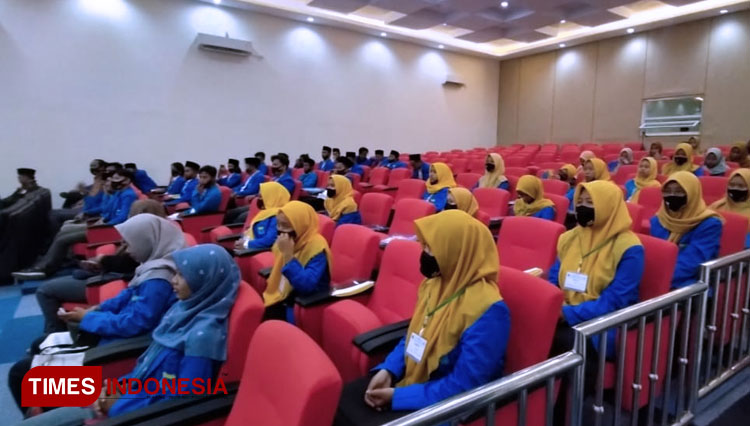 Peserta Pelatihan Kader Dasar (PKD) Pergerakan Mahasiswa Islam Indonesia (PMII) Komisariat Kampus Hijau Sekolah Tinggi Keguruan dan Ilmu Pendidikan Nahdatul Ulama (STKIP NU) Indramayu. (Foto: Nurhidayat/TIMES Indonesia)