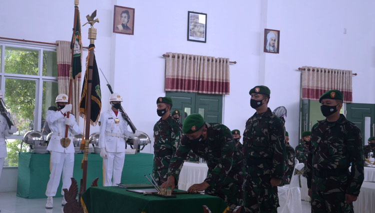 Suasana saat proses pelantikan Dandim 0105 Aceh Barat. (Foto: Dok. Humas Dandim Aceh Barat)