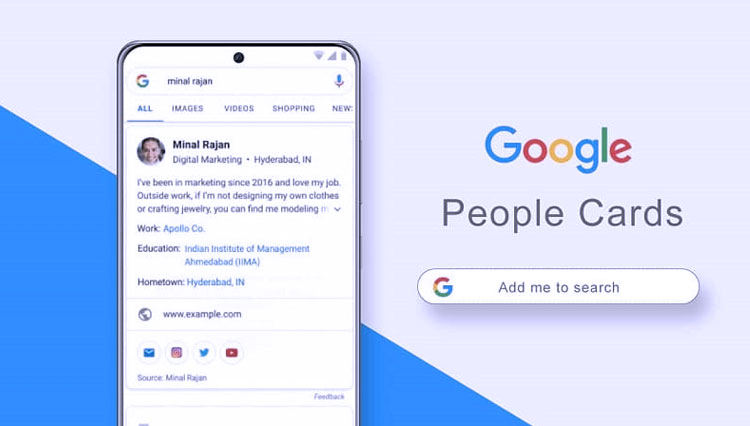 Google meluncurkan People Cards untuk memudahkan pengguna membuat profil mereka di mesin pencarian. (FOTO: Google)